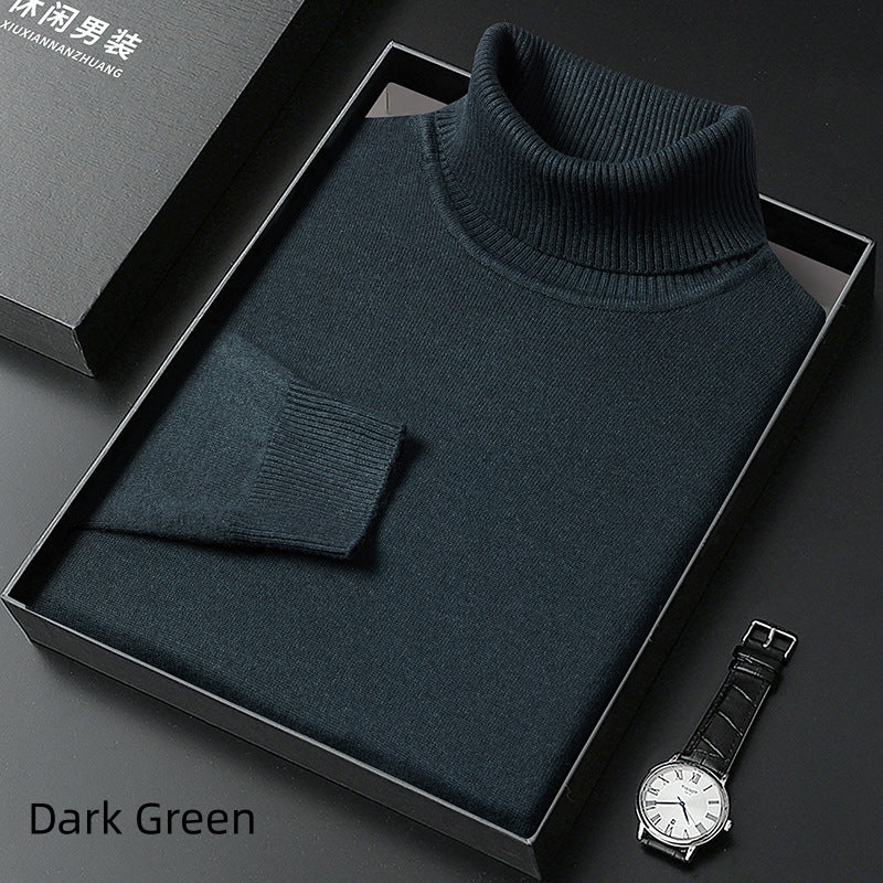 Men's Sweater Turtleneck Winter Solid Color Bottoming Sweater